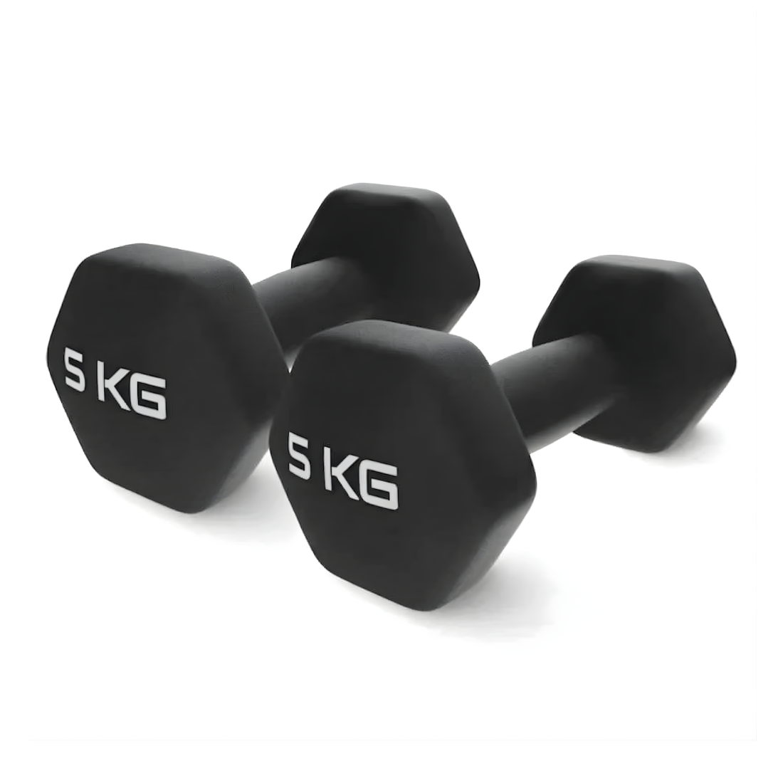 Set 2 Gantere Fitness din Fonta si Vinil – 2 x 5 kg, Negru