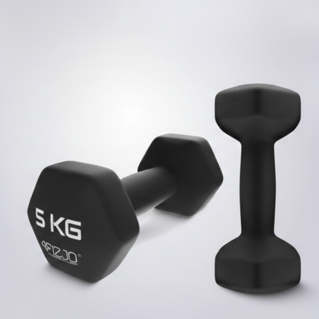 Set 2 Gantere Fitness din Fonta si Vinil – 2 x 5 kg, Negru