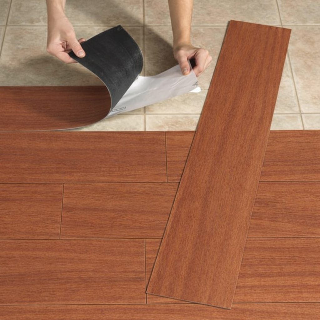 Set 36 Placi Autoadezive pentru pardoseala cu Aspect de Lemn Stejar