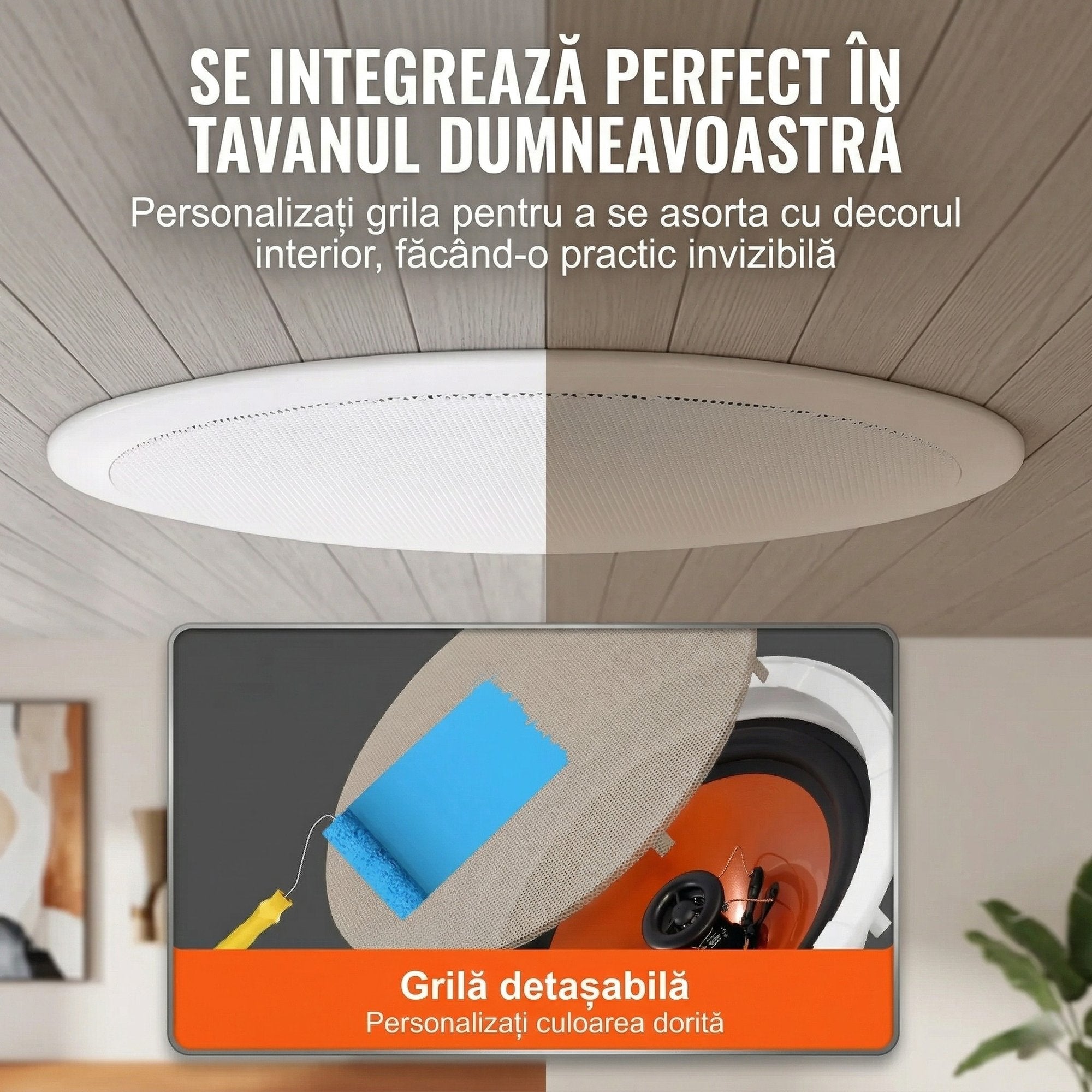 Set 4 Boxe Incastrabile pentru Tavan Si Perete – 8 inch, 20W, Alb