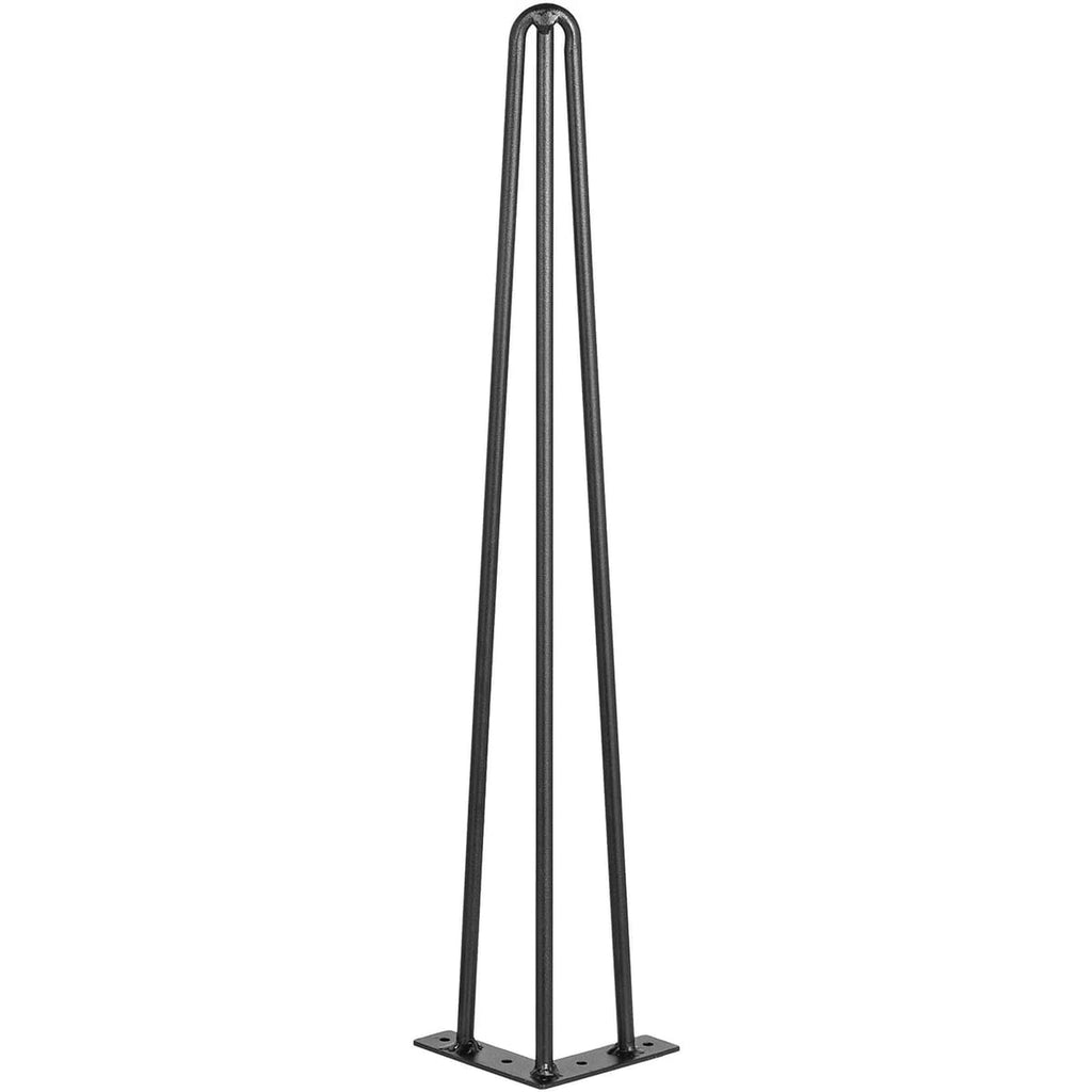 Set 4 Picioare Masa, 40 cm, Negru – Otel Carbon, 3 Tije, Capacitate 100 kg/picior