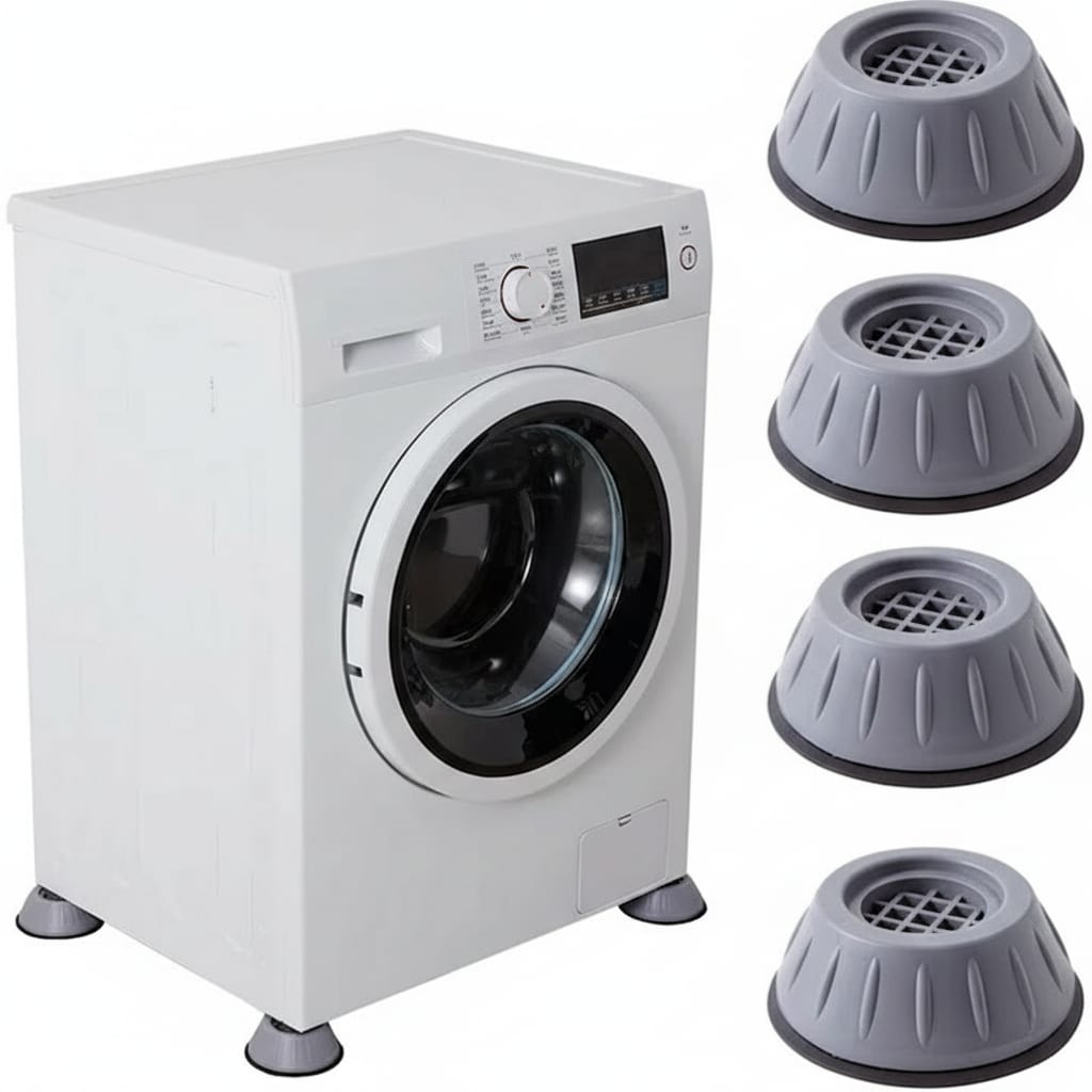Set 4 Suporturi Antiderapante pentru Masina de Spalat, Picioruse Anti-Zgomot