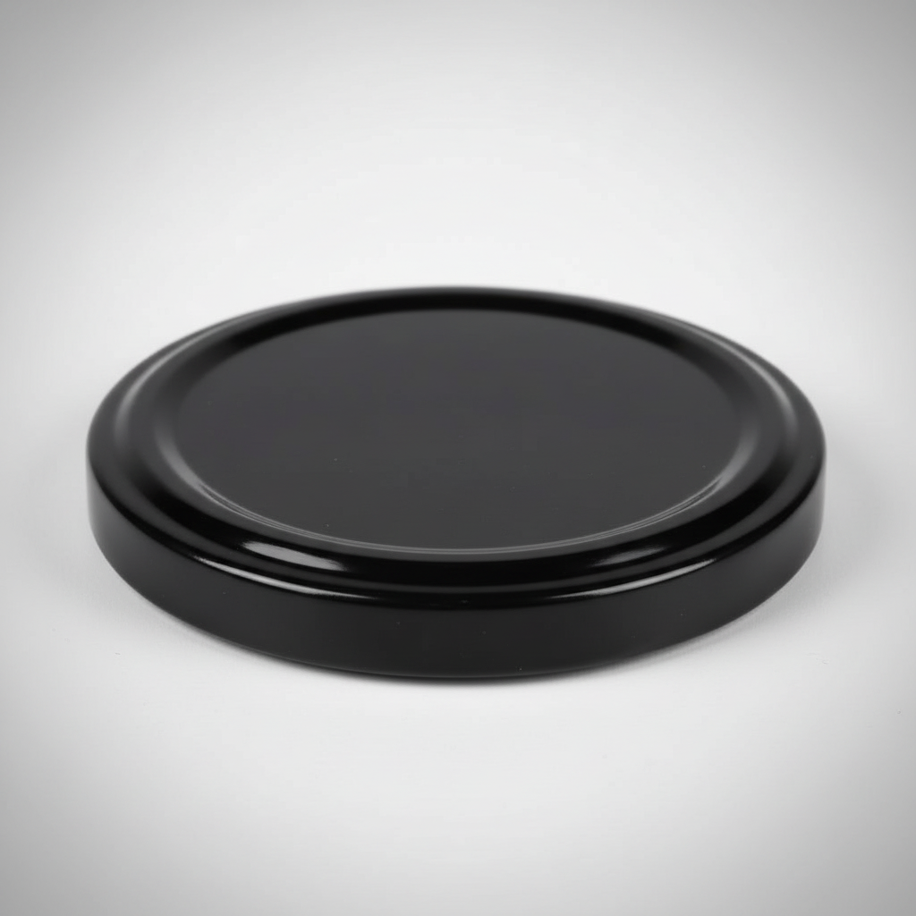 Set 50 capace pentru borcane, negre, etansare sigura pentru conserve si dulceturi, 68 mm