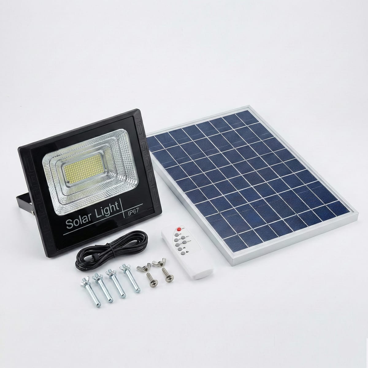 Set Complet Lampa Solara 30W cu Panou, Kit Montaj Inclus, 2 Moduri Iluminat