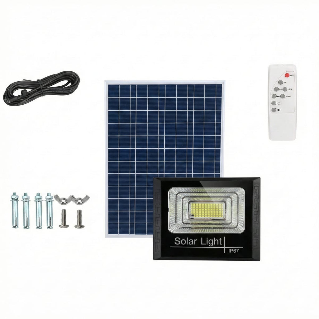 Set Complet Lampa Solara 30W cu Panou, Kit Montaj Inclus, 2 Moduri Iluminat