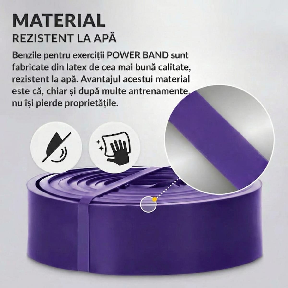 Set de 4 Elastice de Rezistență FitBase, Latex Natural, Antrenament Versatil