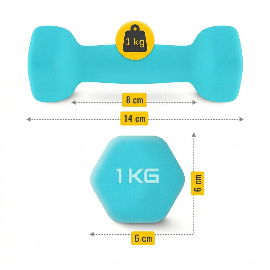 Set Gantere Fitness 12 kg cu Suport – 6 Greutati din Fonta si PVC