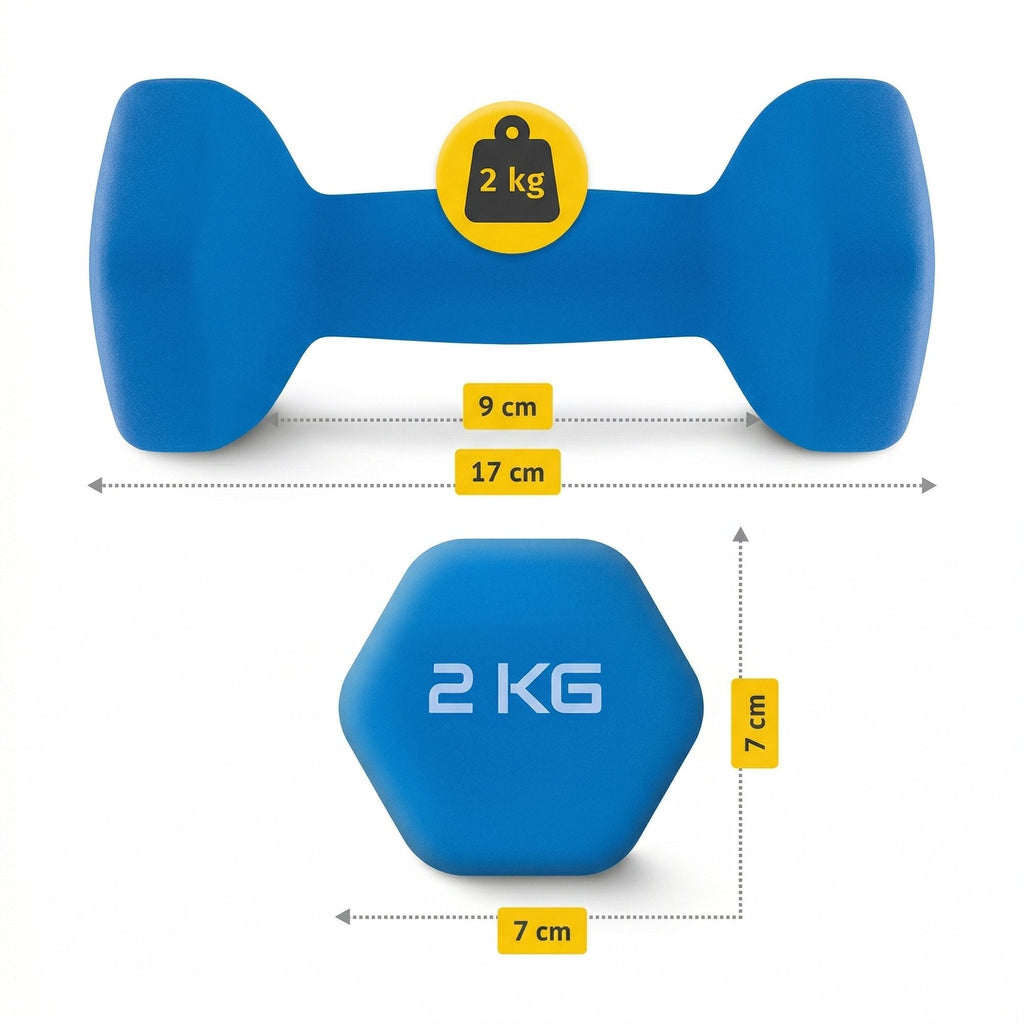 Set Gantere Fitness 12 kg cu Suport – 6 Greutati din Fonta si PVC