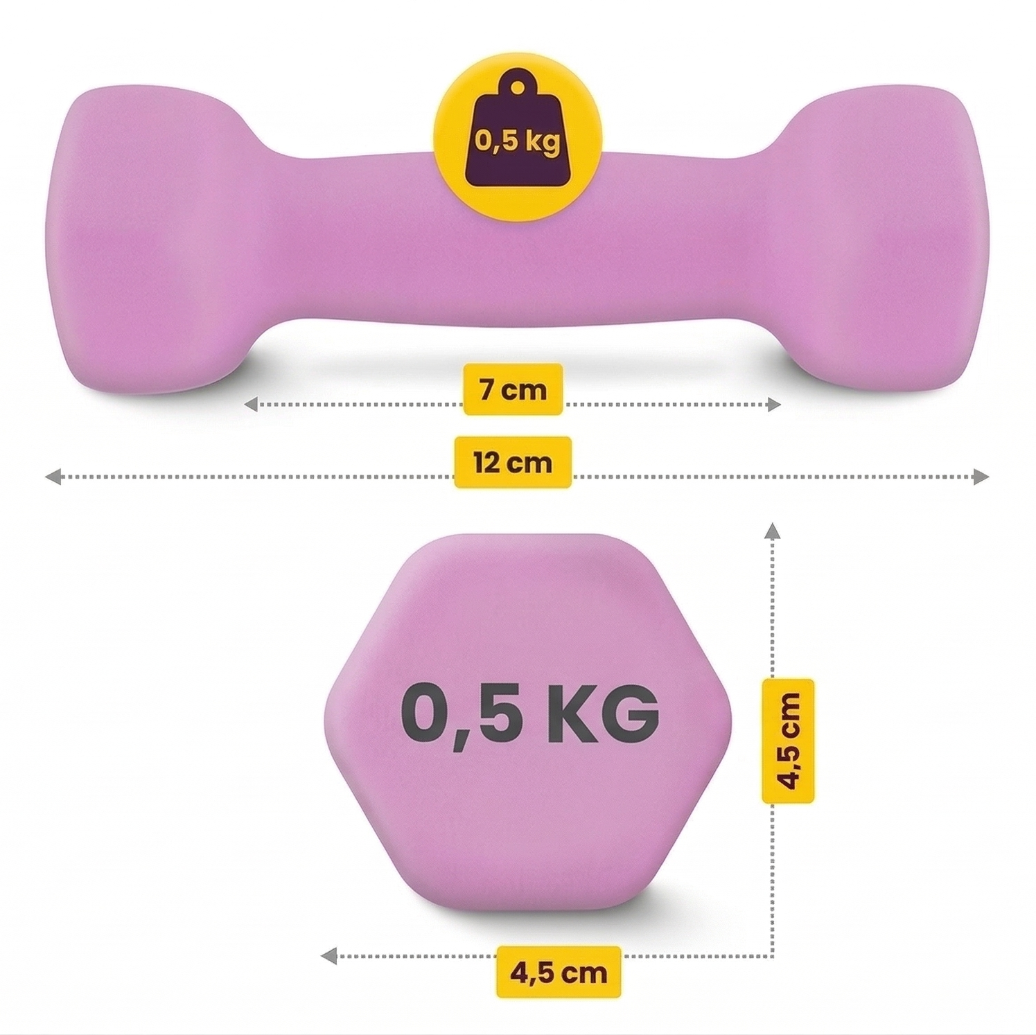 Set Gantere Fitness 7 kg cu Suport – 6 Greutati din Fonta si Neopren/PVC