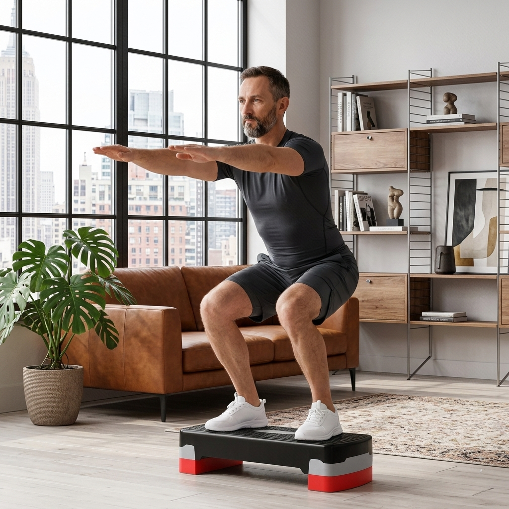 Stepper Fitness pentru Aerobic Negru-Rosu, Reglabil pe 2 Inaltimi (10-15 cm)