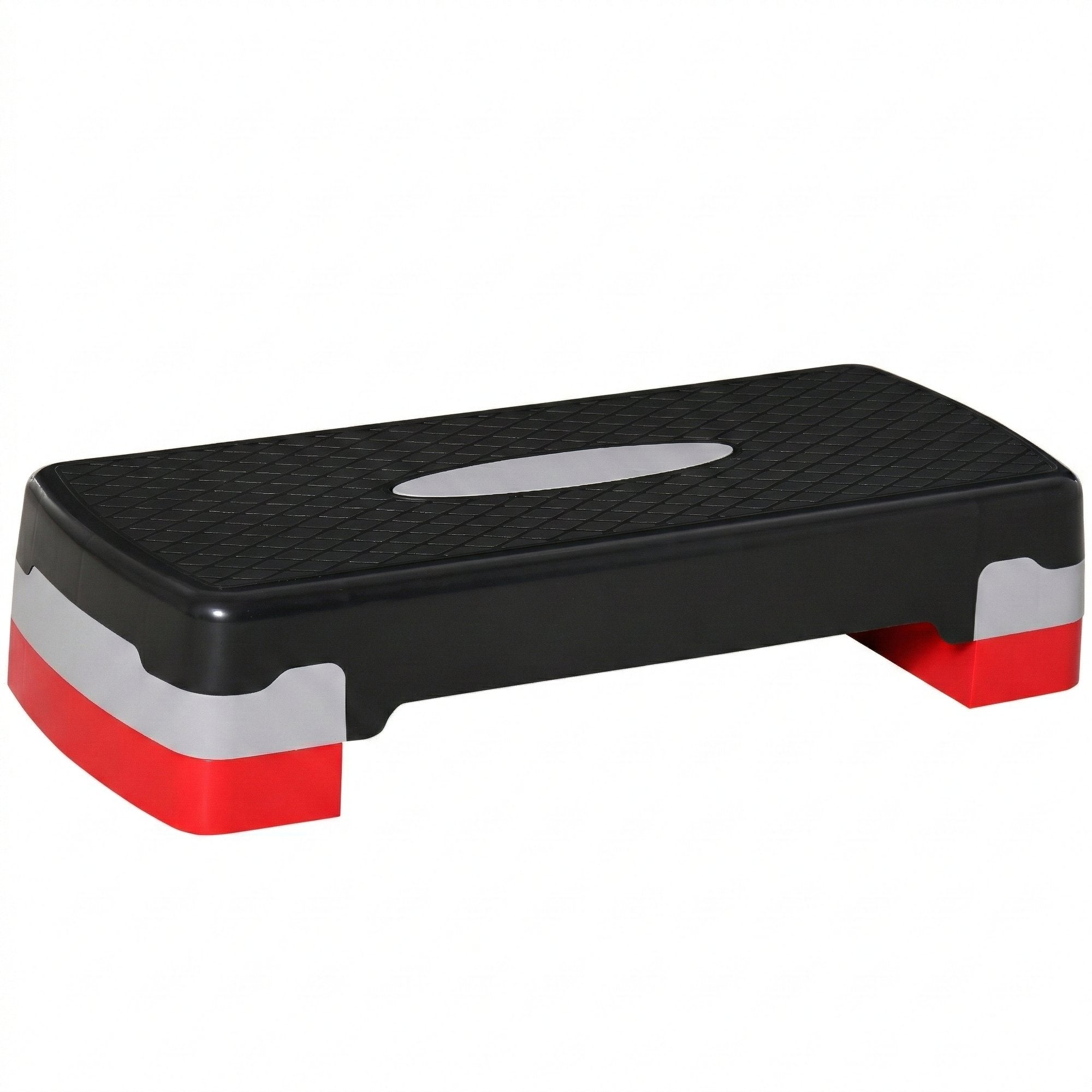 Stepper Fitness pentru Aerobic Negru-Rosu, Reglabil pe 2 Inaltimi (10-15 cm)