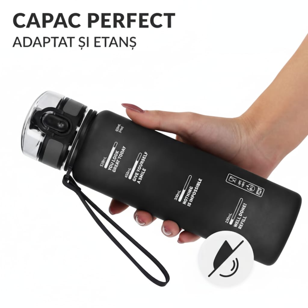 Sticlă de Apă 650 ml Tritan - Rezistentă la Șocuri, Ideală pentru Fitness