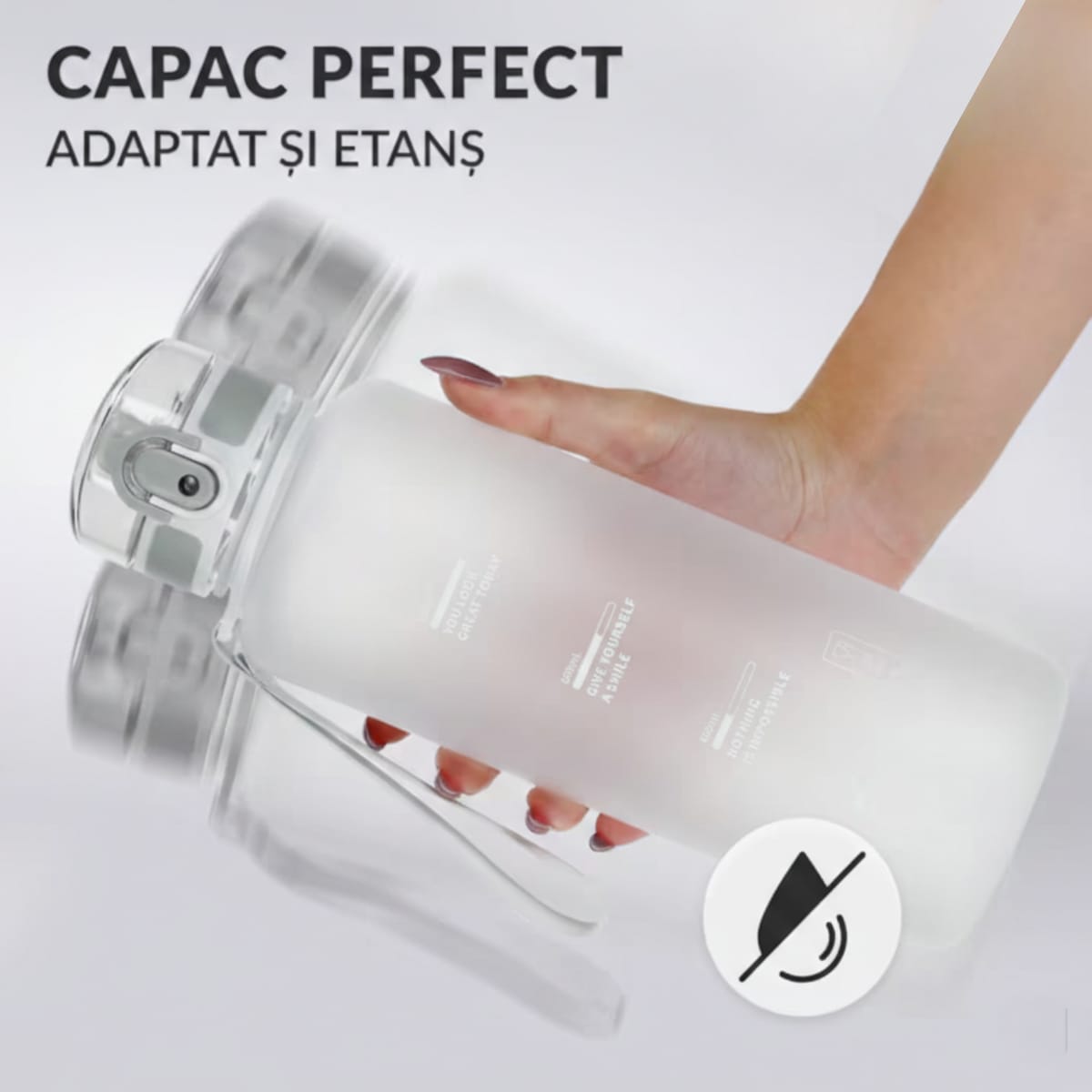 Sticla sport de apa, alba 1000 ml