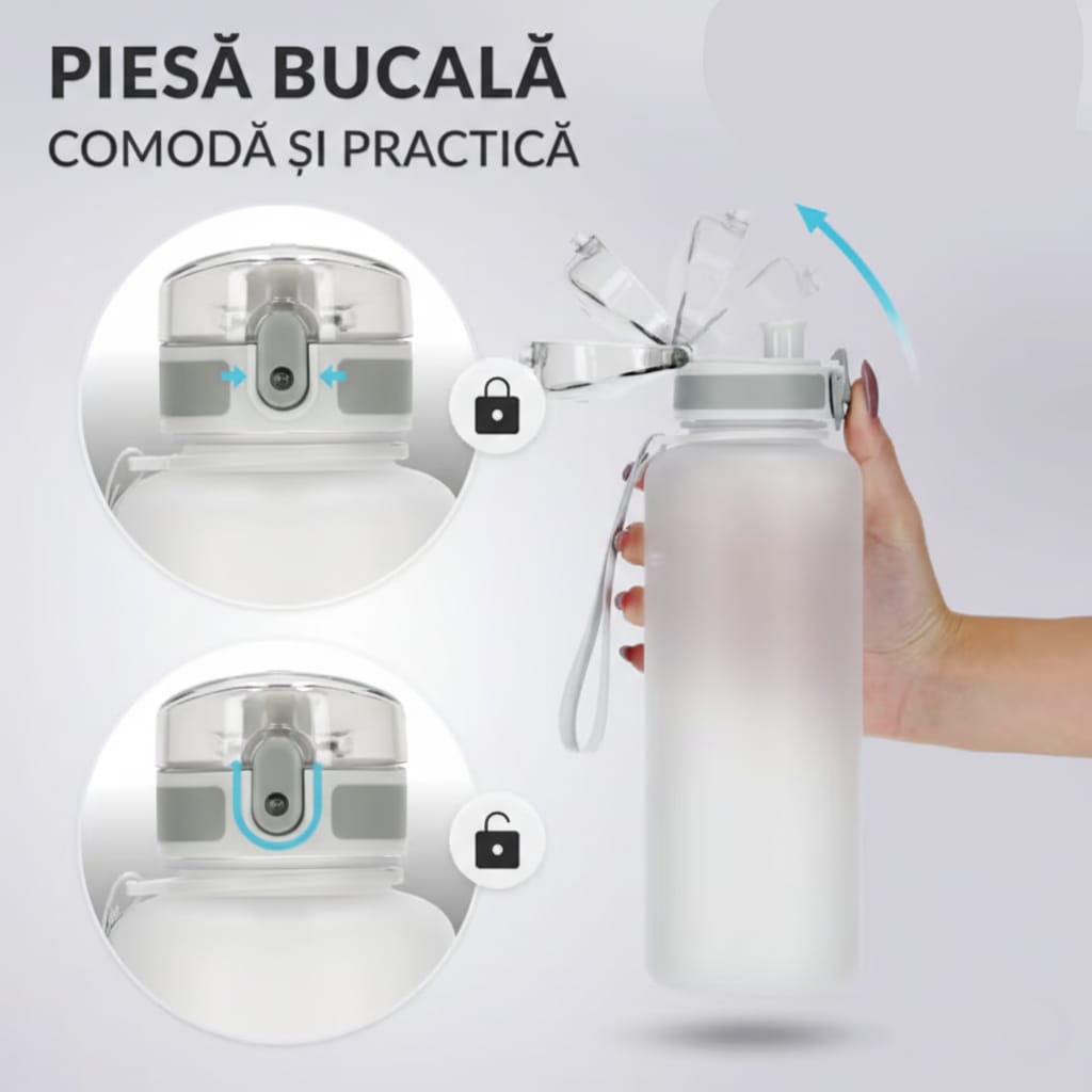 Sticla sport de apa, alba 1000 ml