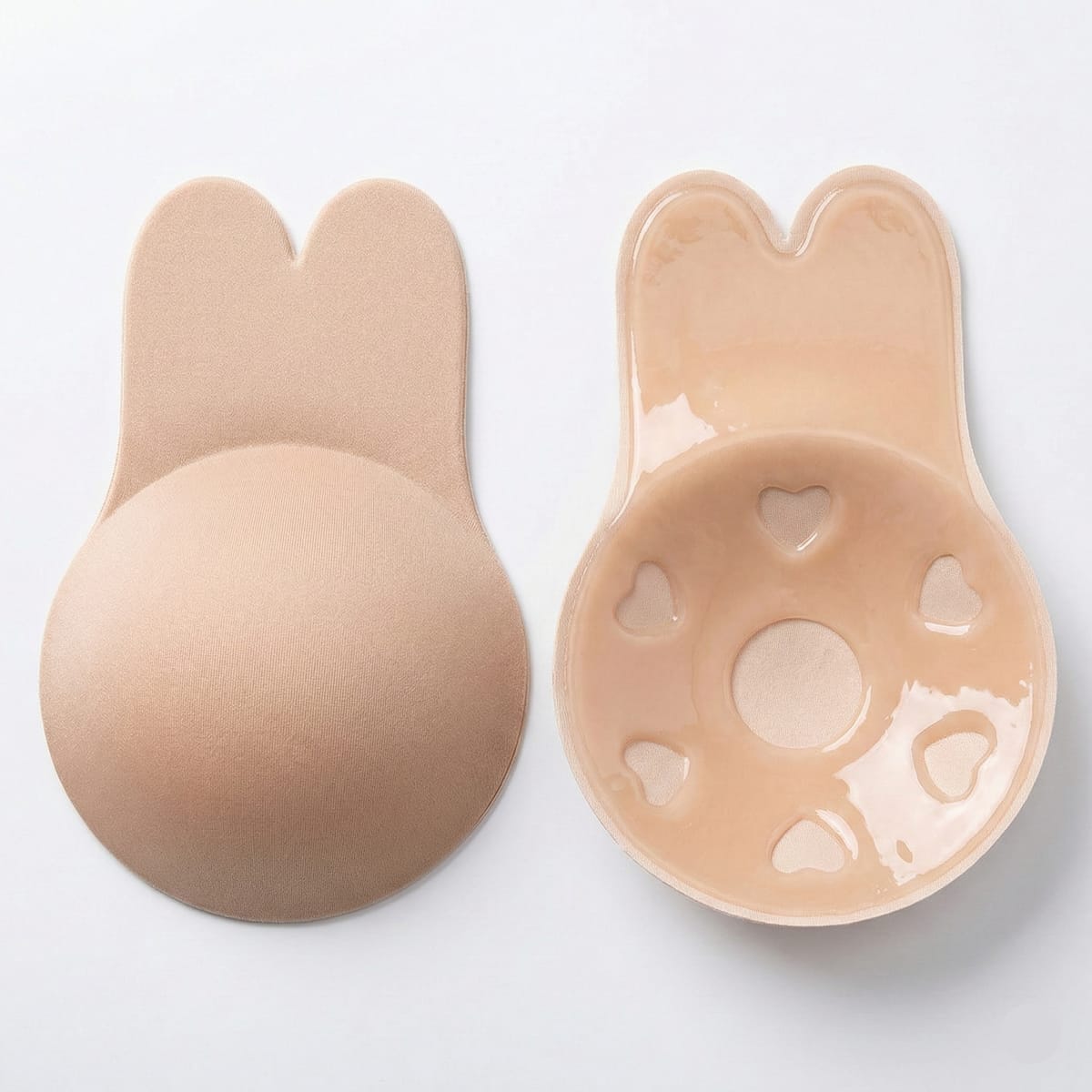 Sutien invizibil din silicon cu efect push-up, set adeziv reutilizabil, variantă bej