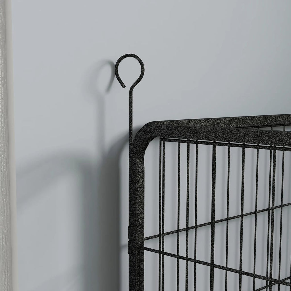 Tarc metalic pliabil pentru câini, mărimea S, 82×82×60, culoare gri, siguranță sporită