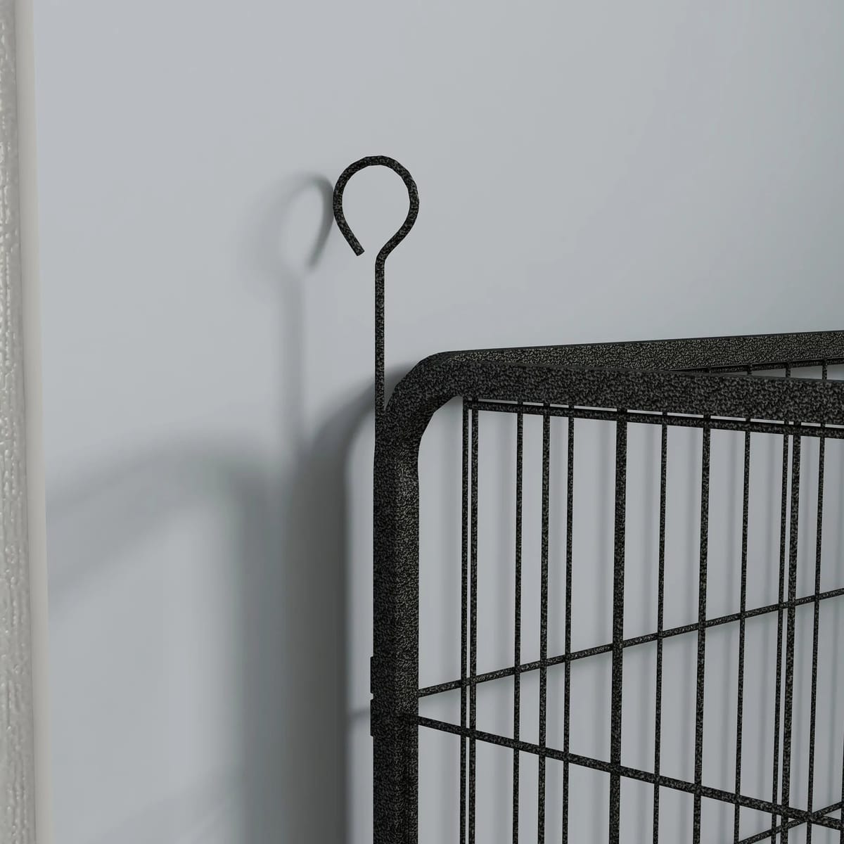 Tarc metalic pliabil pentru câini, mărimea S, 82×82×60, culoare gri, siguranță sporită