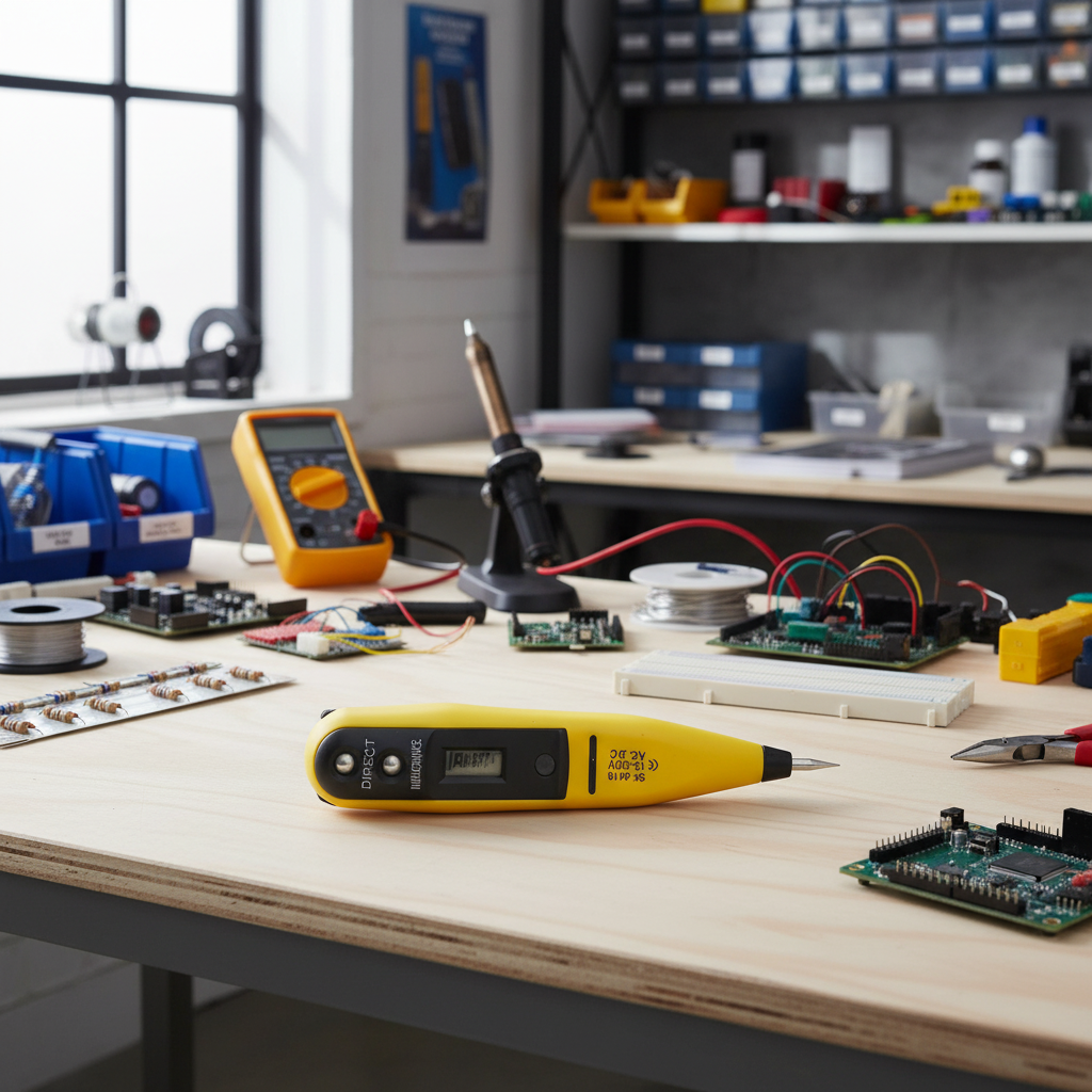 Tester tensiune digital cu ecran LCD, 12–250V, contact/inductiv