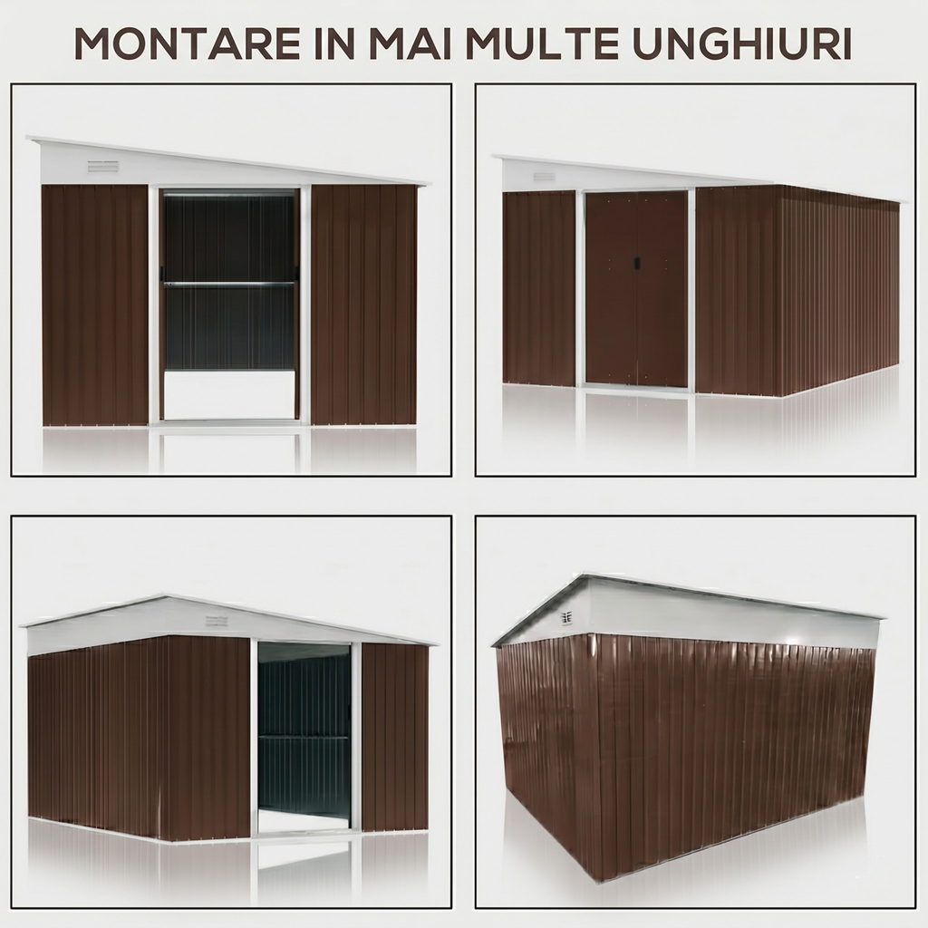 Magazie de Gradina din Otel Zincat cu Usa Glisanta, Spațiu Generos