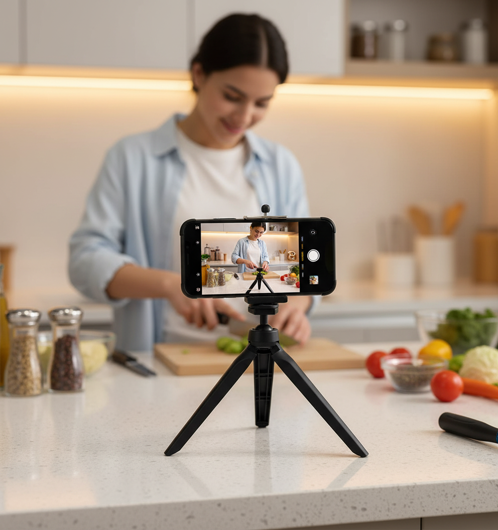 Trepied Reglabil Foto/Video Mini 19cm, Suport Portabil cu surub 1/4