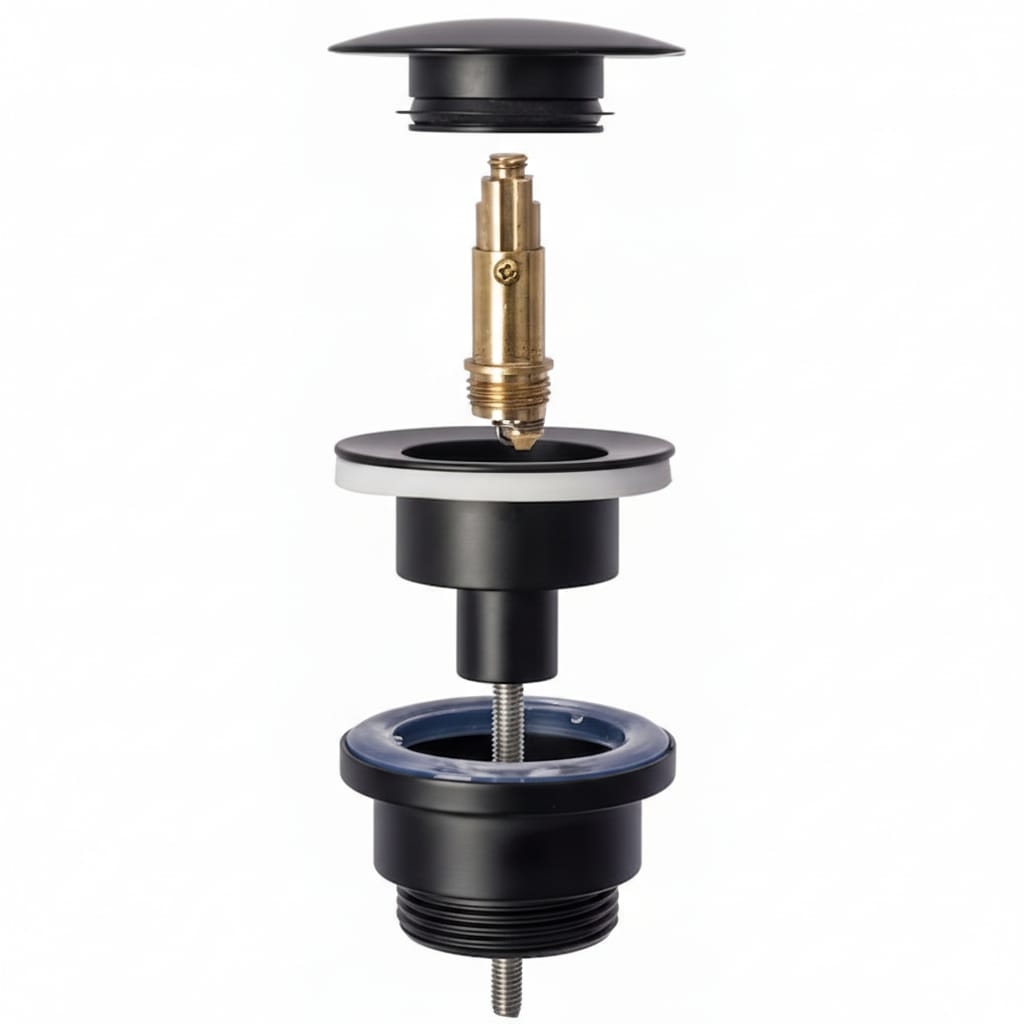 Ventil Click-Clack Lavoar Universal Negru Mat Pentru Lavoar